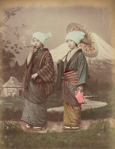 Japanese Travellers, c.1880 by Kusakabe Kimbei
