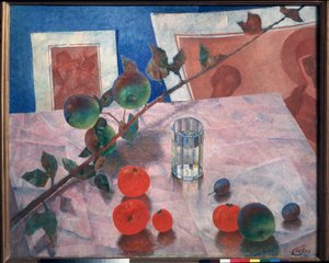 Still Life in Pink by Kuzma Sergeevich Petrov Vodkin