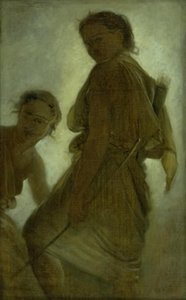 Diana with One of Her Nymphs by L.A. Schou