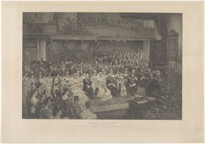 Solemn Blessing of the Marriage of Queen Wilhelmina of the Netherlands and Duke Henry of Mecklenburg in The Hague, on February 7, 1901 by L. Angerer