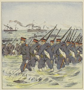 Landing of Japanese infantry at Pi-Tse-Ouo by L. Malespine