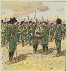 General Kuropatkin reviews the troops after the battle of Kinchow by L. Malespine