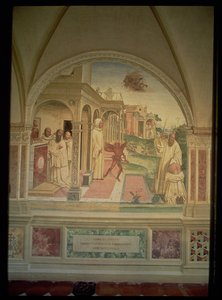 The Flagellation of St. Benedict, from the Life of St. Benedict by L. Signorelli