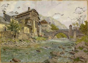 View of Tržič and Tržiška Bistrica by Ladislav Benesch