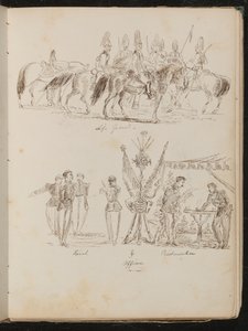 Study of Soldiers on Horses Inscribed 