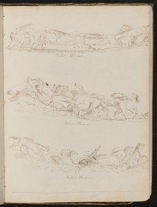 Three Studies of Horses Galloping Freely by Lady Butler
