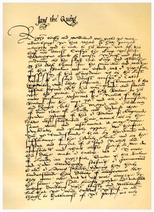 Letter from Lady Jane Grey to William Parr, 10th July 1553