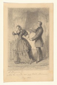 Couple at the Deathbed of Their Child (He Was at Least Our Child, Madam!) by Lambertus Lingeman (signed by artist)