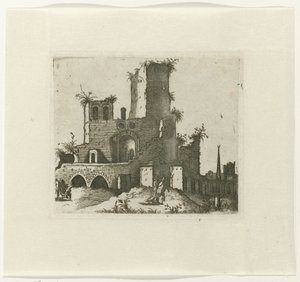 Ruins with Rectangular Tower by Lambertus Suavius