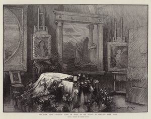 The Late Lord Leighton lying in State in his Studio in Holland Park Road