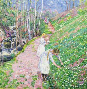 Girls Picking Wood Anemone