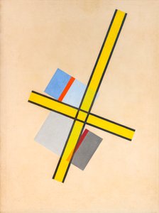 Yellow Cross Q VII by Laszlo Moholy Nagy