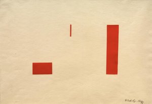 Untitled (Red Collage / Red Adhesive Image) by Laszlo Moholy Nagy