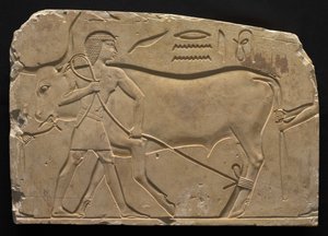 Men Trussing an Ox, 667-647 BC by Late Period Egyptian