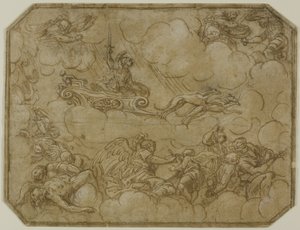 Ceiling Design with Mars Driving His Chariot by Lattanzio Gambara
