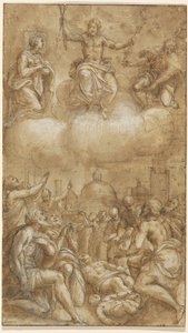 Plague Victims Pleading for Help from Christ, the Virgin, and Saint Roch by Lattanzio Gambara