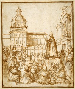 St. Mark preaching in the piazza by Lattanzio da (attr. to) Rimini