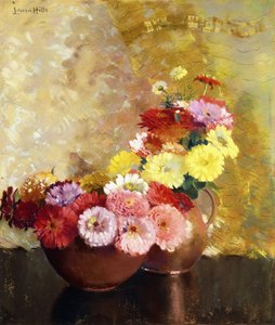 Zinnias and Copper by Laura Coombs Hills
