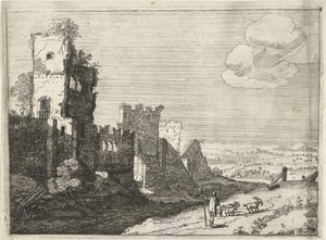 Goatherd by a Castle Moat by Laurens Barata