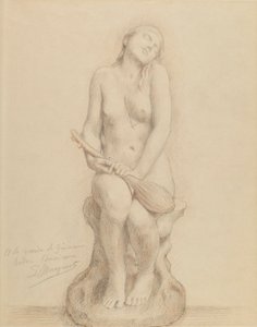 Nude Figure with Mandolin by Laurent Honore Marqueste