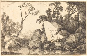 A Rocky Pond by Laurent de la Hyre