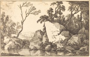 A Rocky Pond by Laurent de la Hyre