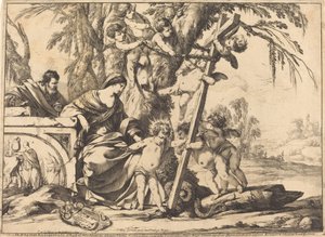 Holy Family with Angels and the Cross, Crushing a Serpent