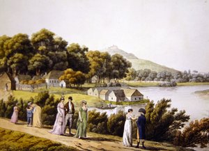 View of the Brigittenau district and of the river Danube from the Augarten side by Laurenz (after) Janscha