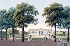 View of the Chateau of Pleasure at Hetzendorf, Vienna, 1790s by Laurenz Janscha