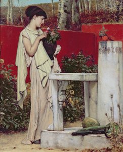 Woman with a Vase of Flowers by Lawrence Alma Tadema