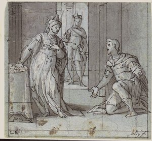 Haman Pleading Esther for His Life by Lazzaro Tavarone