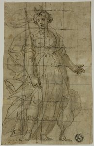 Study for Juno (or Diana) with a Peacock by Lazzaro Tavarone