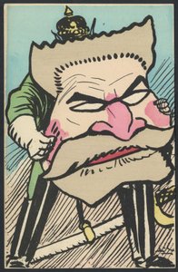 Postcard, Satirical in Colors, ca. 1905: Germany Prussia, Patriotism - Jaures Jean - Illustration by Leal de Camara by Leal de Camara