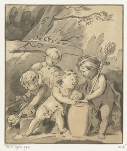 Four Putti with Vase