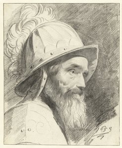 Bust of a Warrior with Helmet by Leendert van der Cooghen