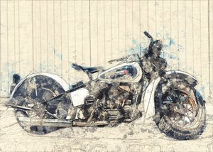 Classic Motorcycle Art by Lembayung senja studio [Vintage Poster]