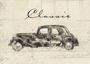 Vintage Car Drawing