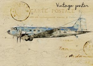 Vintage Airplane Postcard