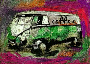 Vintage Coffee Van by Lembayung senja studio [Vintage Poster]