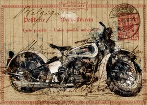Vintage Motorcycle Postcard