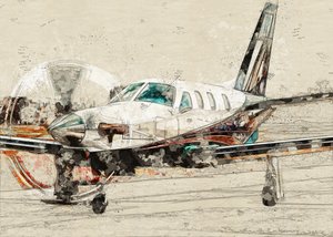 Vintage Prop Plane Sketch