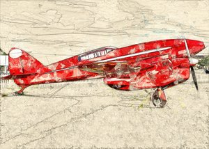 Vintage Red Propeller Plane