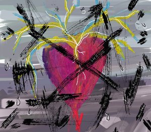 Wounded Heart Thoughts by Lembayung senja studio [Vintage Poster]