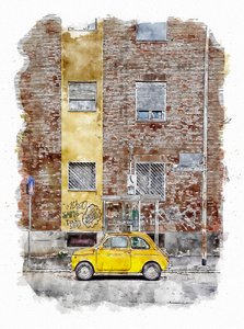 Yellow Classic Street Car