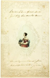 Untitled Valentine (Woman in Pink Dress) by Lemercier et Compagnie