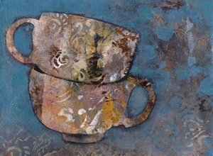 Stacked Rustic Teacups by Lena Ru