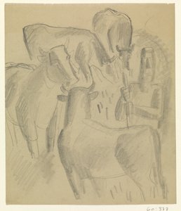 Farmer with Four Cows by Leo Gestel