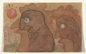 Caricature of Leo Gestel and His Wife by Leo Gestel