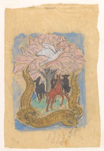 Design Drawing for a Birth Congratulations for Juliana Bellaar Spruyt by Leo Gestel
