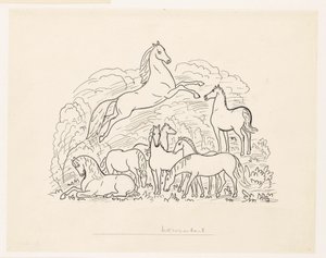 Study Sheet with Eight Horses
